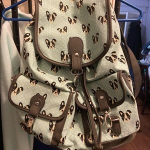 Boston Terrier print backpack